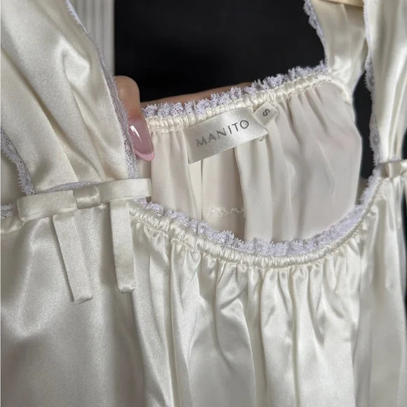 Manito Will White Lace Trim Nightgown - Picture 5 of 7